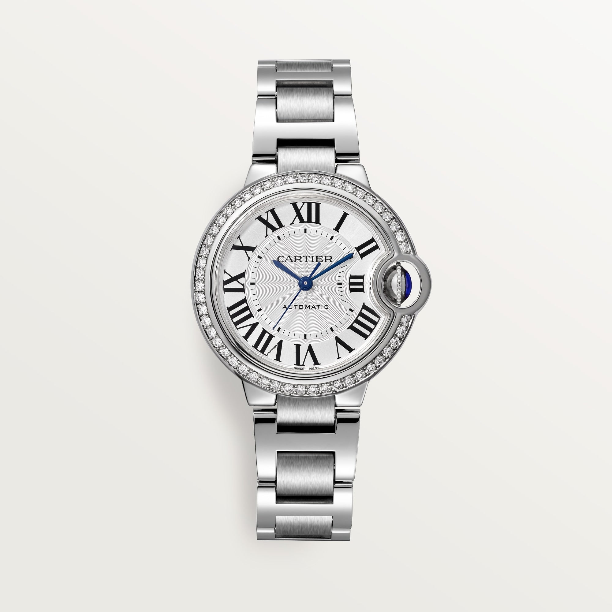 Cartier Ballon Bleu 33 mm Steel Silver Dial Bracelet W4BB0023 - WATCHXNYC