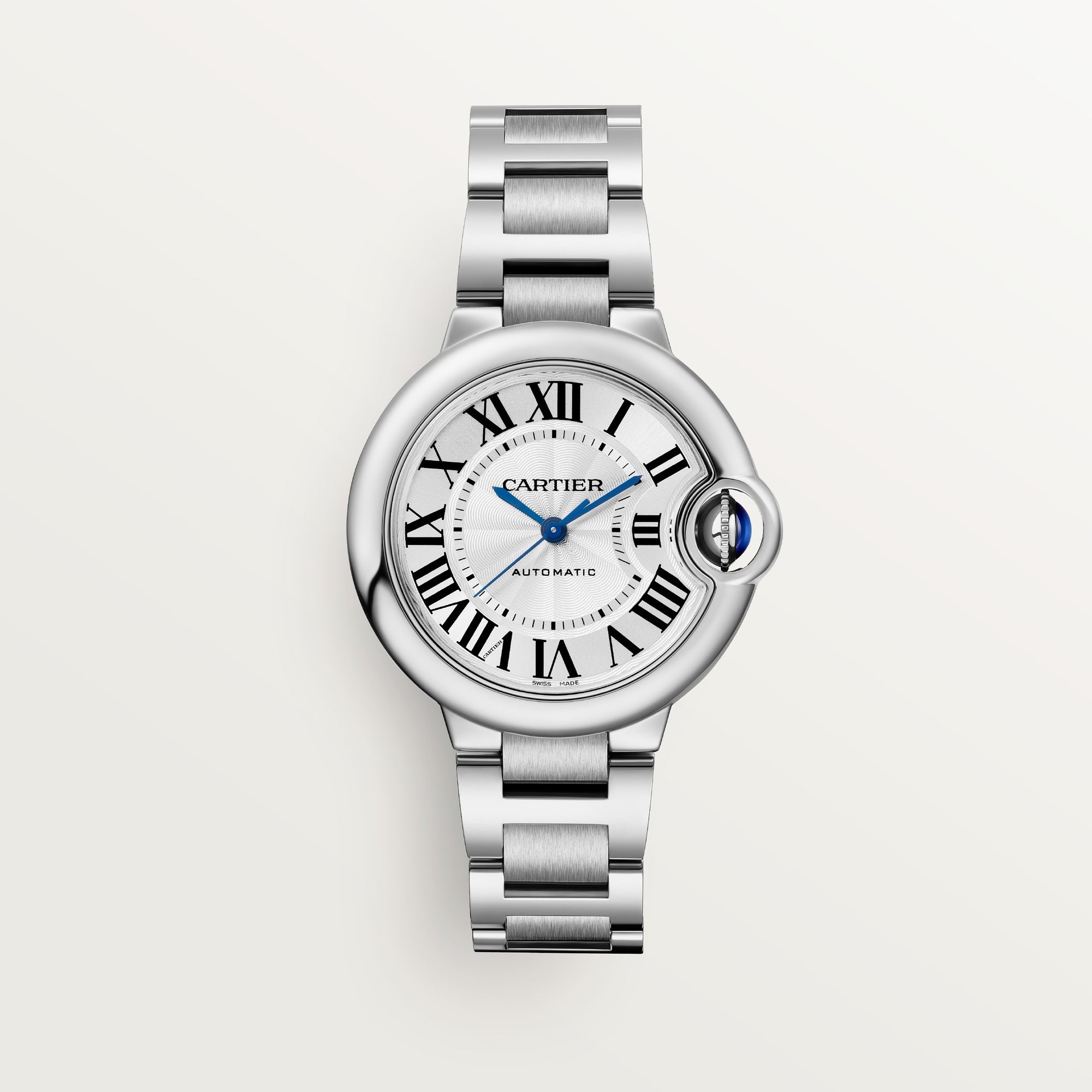 Cartier Ballon Bleu 33 mm Steel Silver Dial Bracelet WSBB0044 - WATCHXNYC