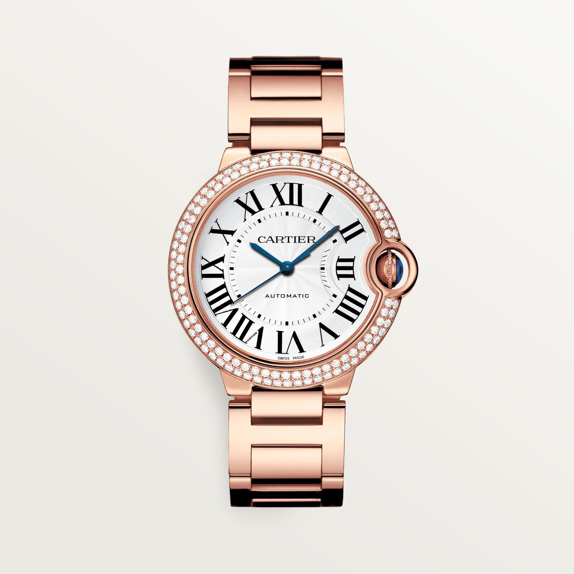 Cartier Ballon Bleu 36 mm Rose Gold Silver Dial Bracelet WJBB0067 - WATCHXNYC
