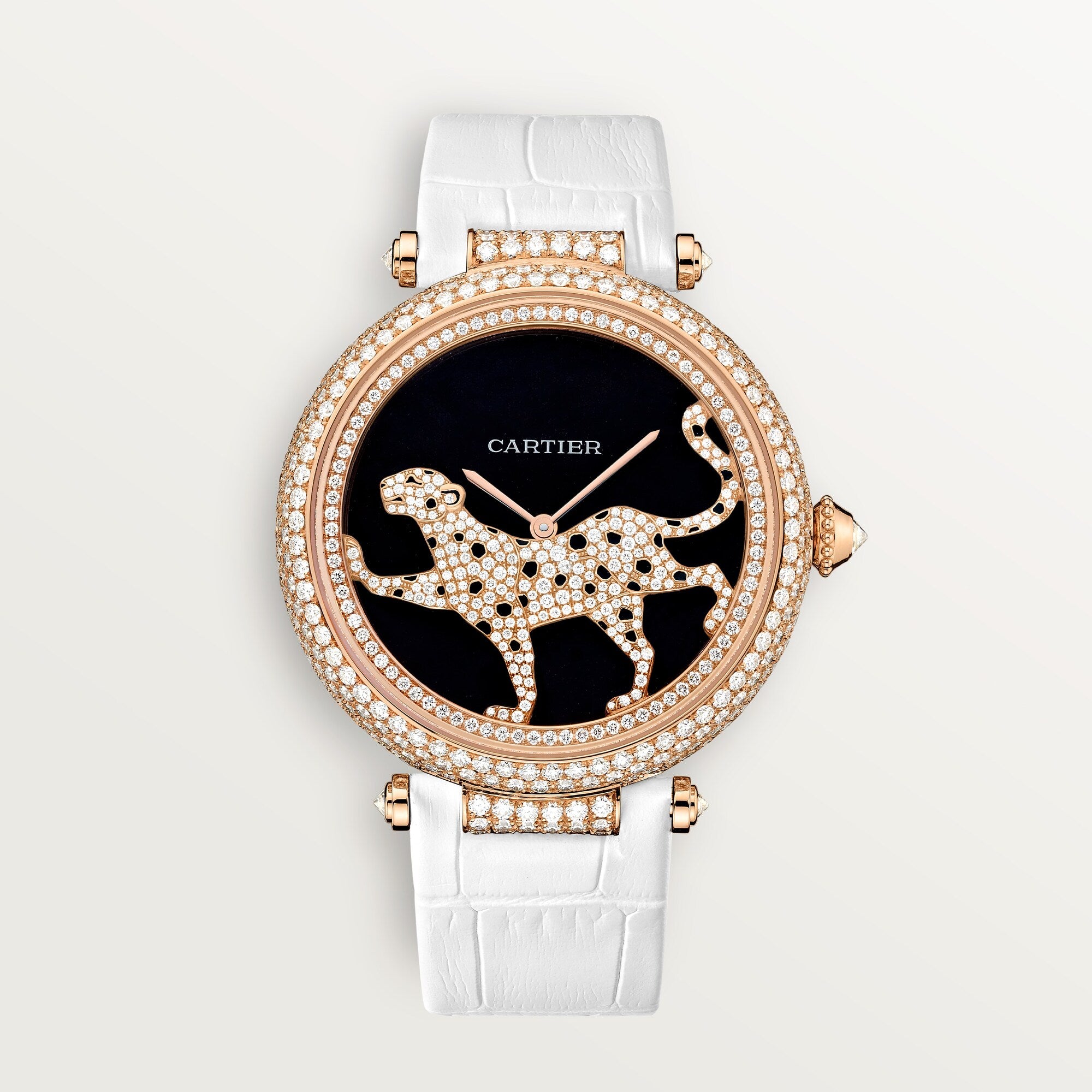 Cartier Panthère 42.75 mm Rose Gold Dark Purple Dial  Skin Strap HPI00684 - WATCHXNYC