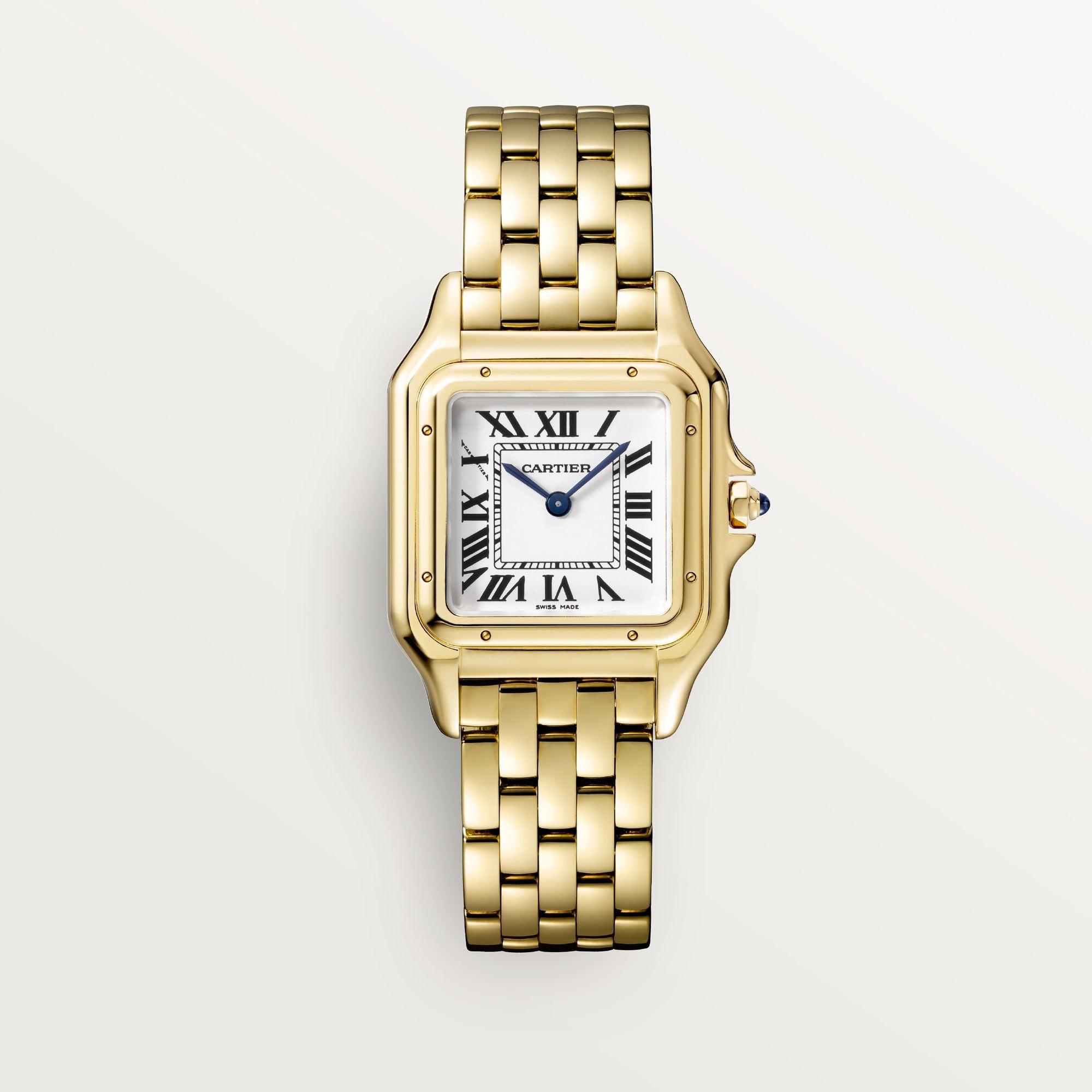 Cartier Panthère Medium Yellow Gold Silver Dial Bracelet WGPN0045 - WATCHXNYC