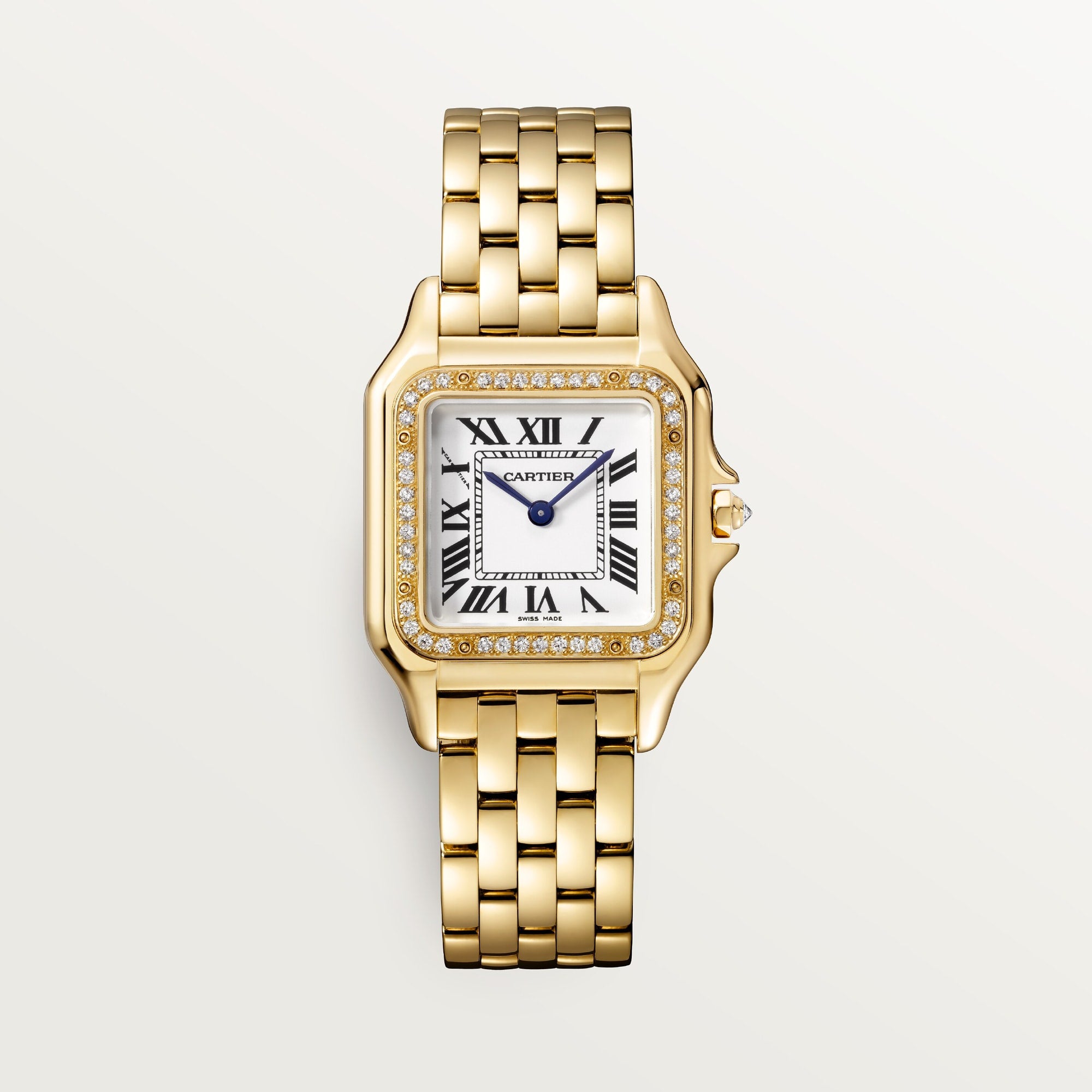 Cartier Panthère Medium Yellow Gold Silver Dial Bracelet WJPN0066 - WATCHXNYC