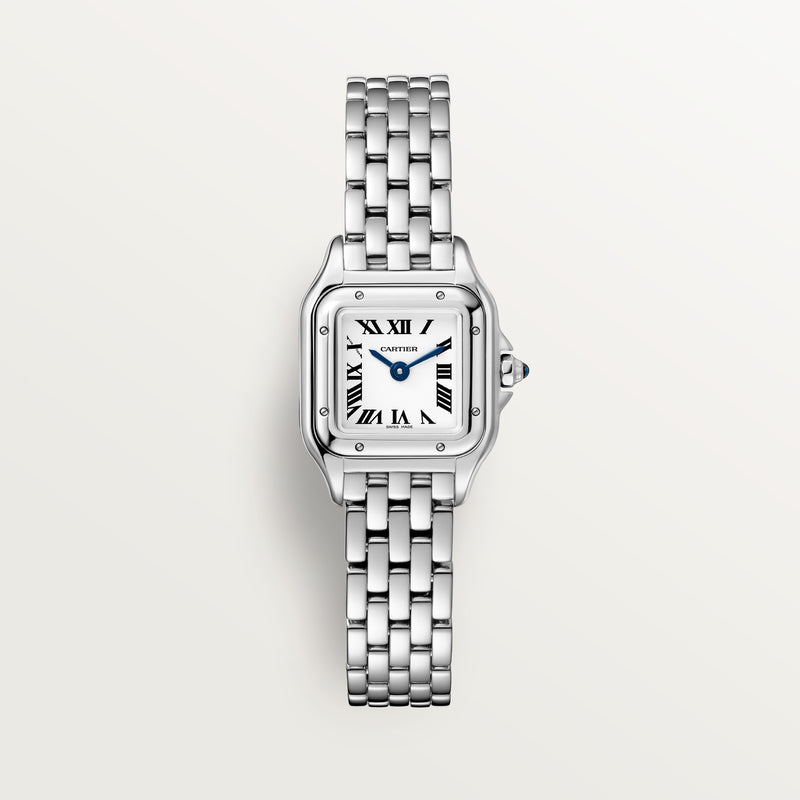 Cartier Panthère Mini 25 mm x 19 mm Esfera plateada Pulsera de acero WSPN0012