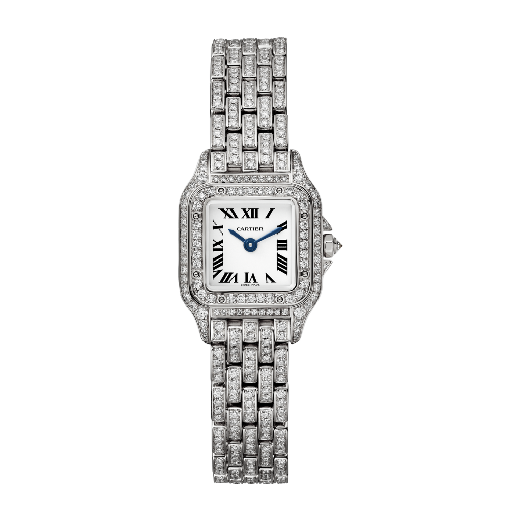Cartier Panthère Mini White Gold Silver Dial Bracelet HPI01641 - WATCHXNYC