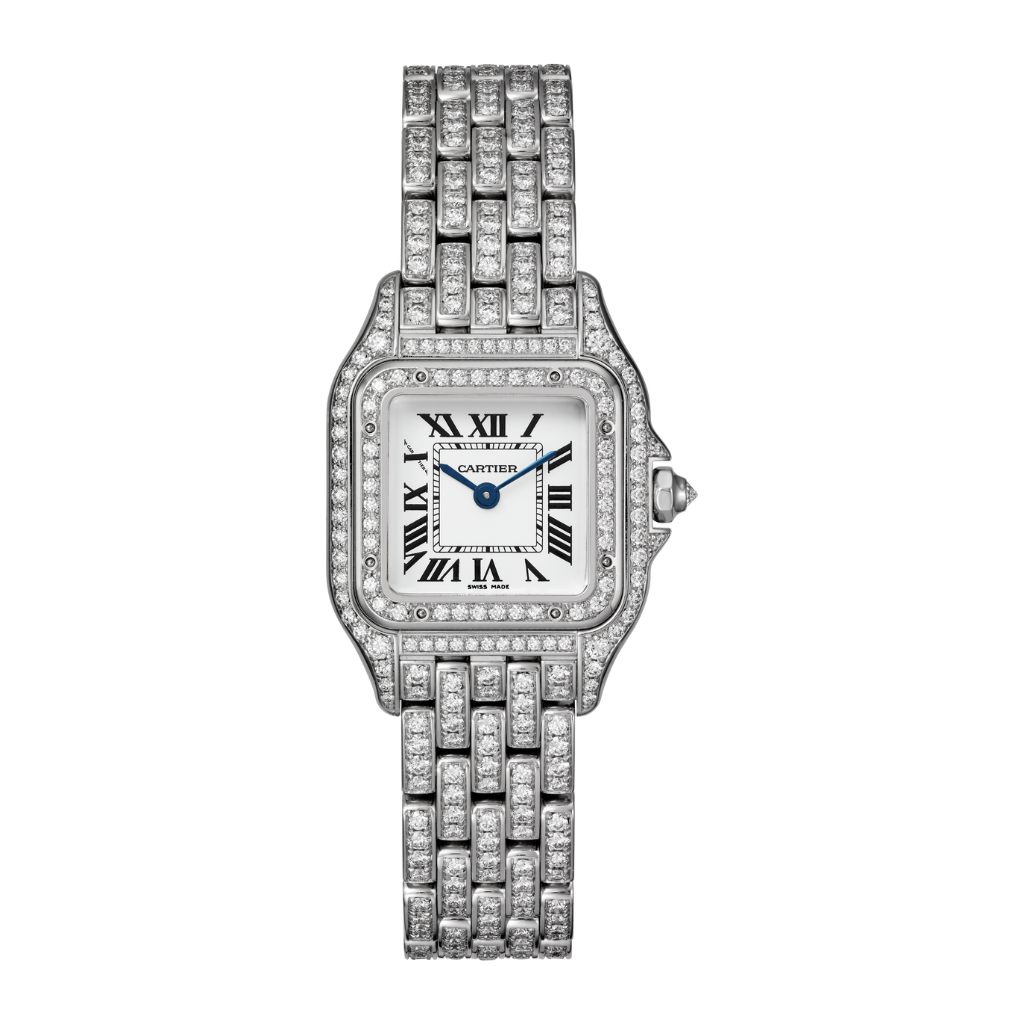 Cartier Panthère Small White Gold Diamond Dial Bracelet HPI01643 - WATCHXNYC
