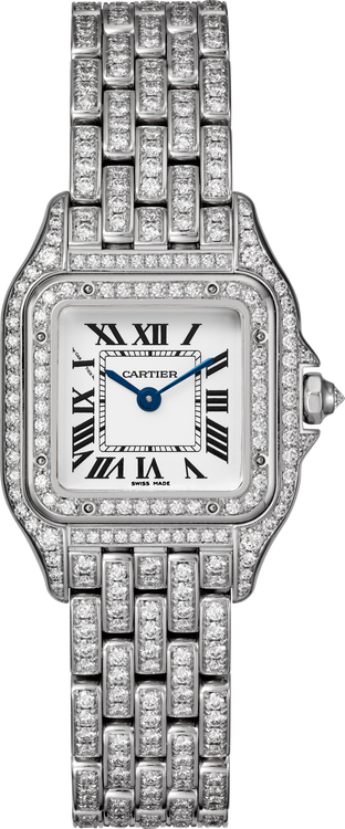 Cartier Panthère Small White Gold Silver Dial Diamond Bracelet HPI01720 - WATCHXNYC