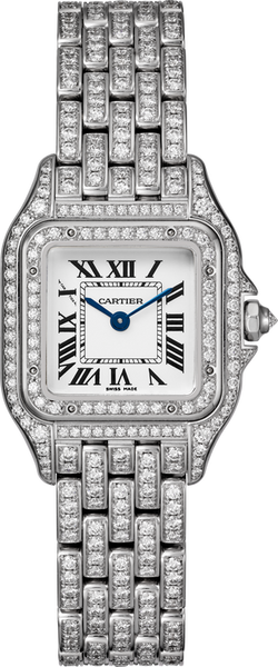 Cartier Panthère Small White Gold Silver Dial Diamond Bracelet HPI0172