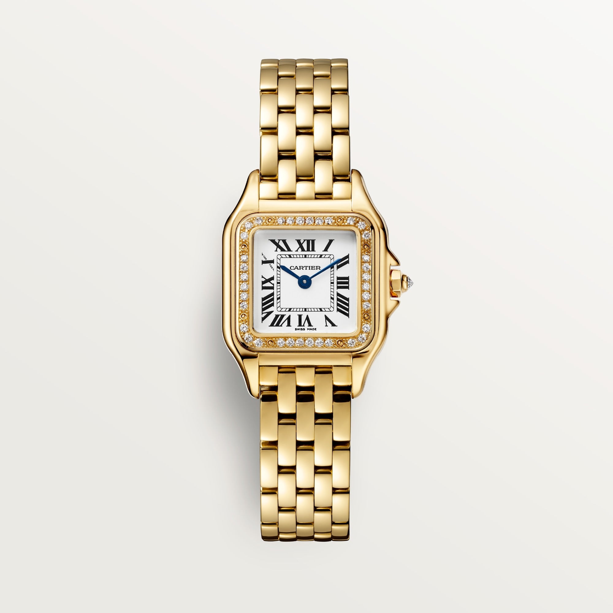 Cartier Panthère Small Yellow Gold Silver Dial Bracelet WJPN0067 - WATCHXNYC