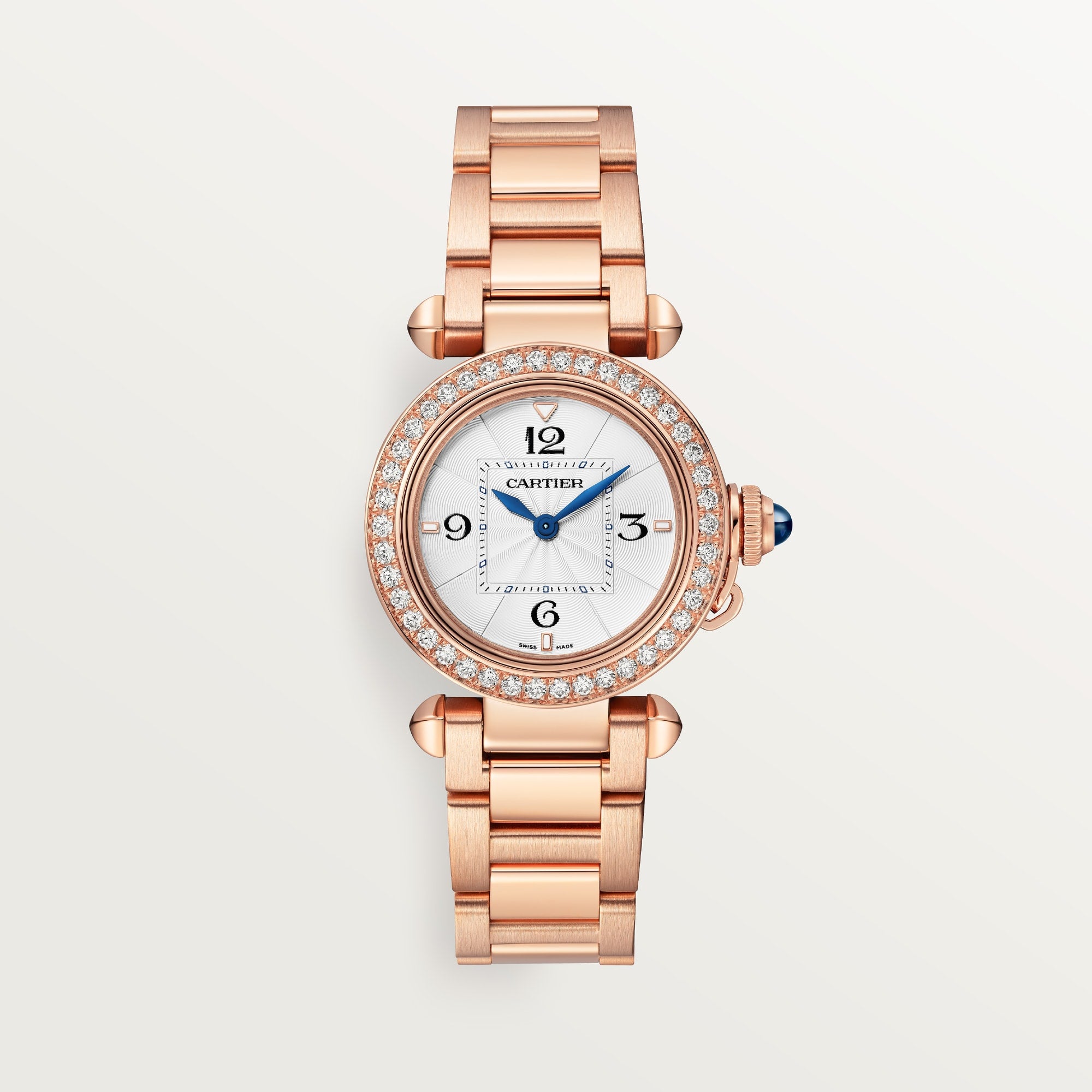 Cartier Pasha 30 mm 18k Rose Gold Opaline Dial Bracelet WJPA0018 - WATCHXNYC