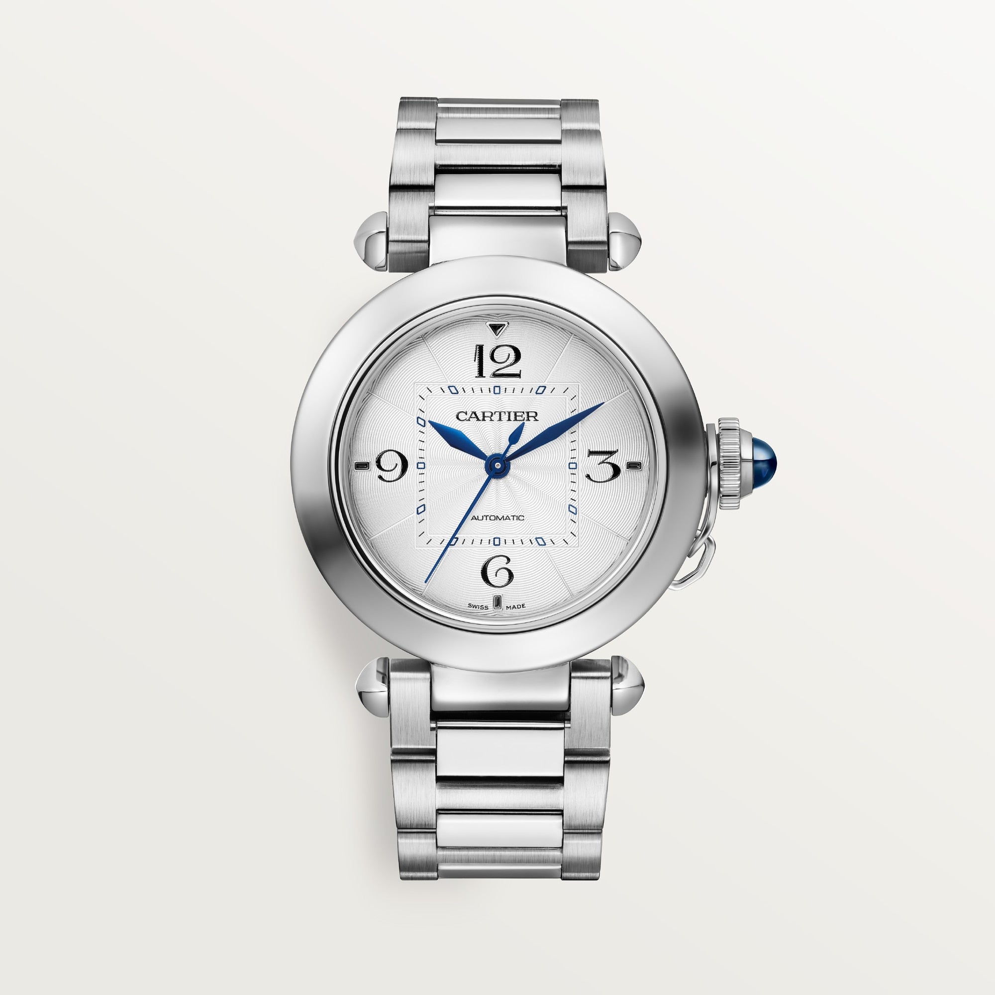 Cartier Pasha 35 mm Steel Silver Dial Bracelet WSPA0013 - WATCHXNYC