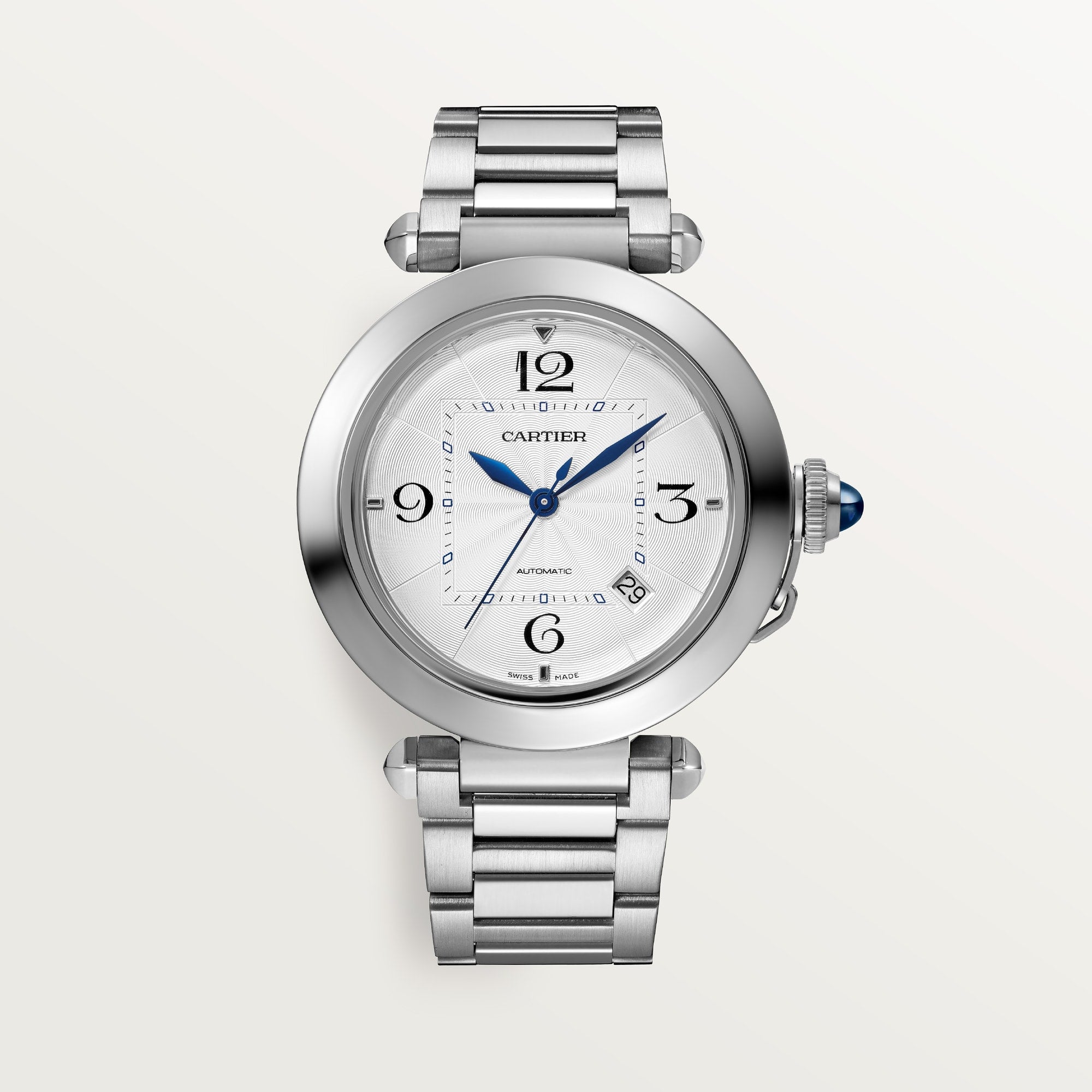 Cartier Pasha 41 mm Steel Silver Dial Bracelet WSPA0009 - WATCHXNYC