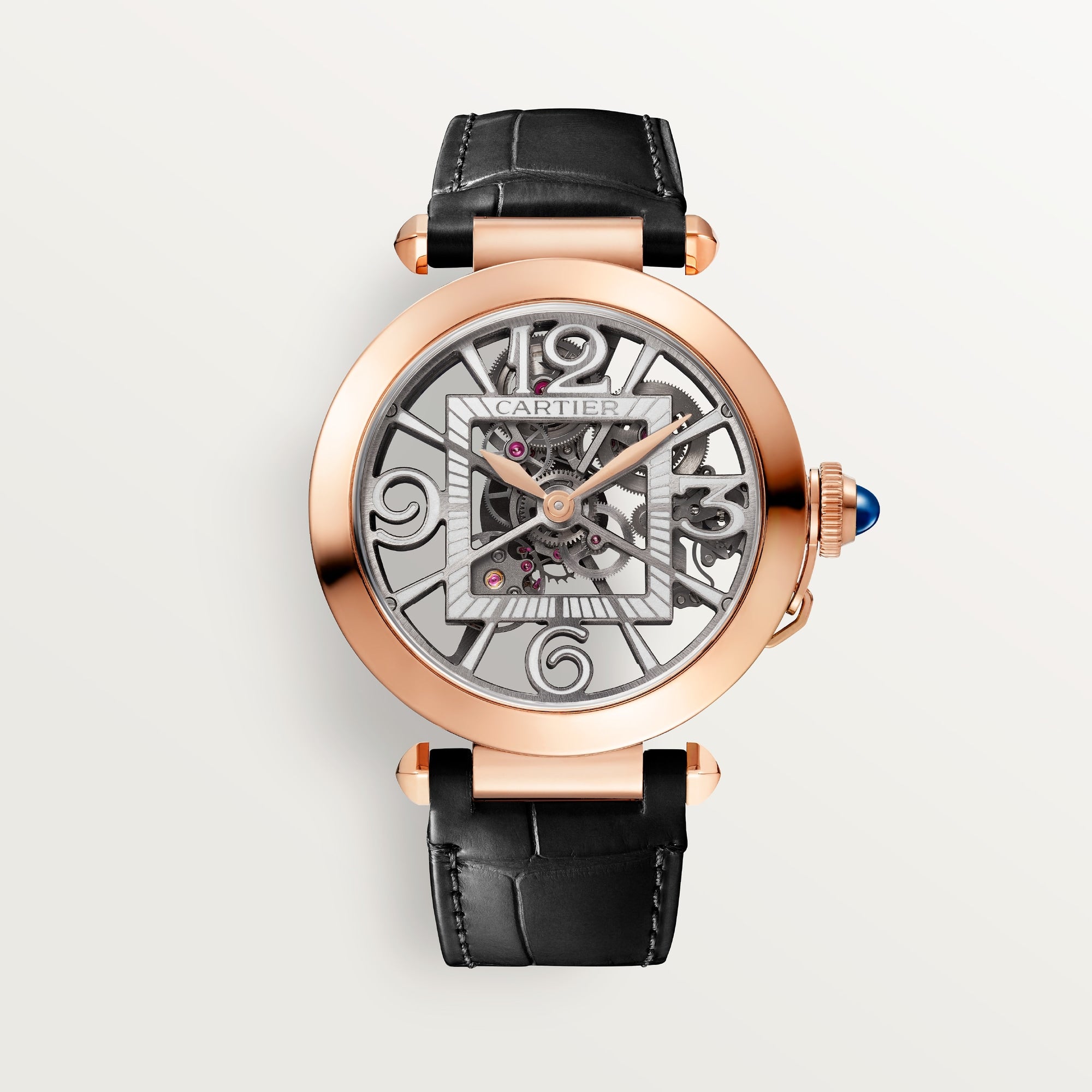 Cartier Pasha 41mm 18k Rose Gold Dark Grey Dial Black  Skin Straps WHPA0018 - WATCHXNYC
