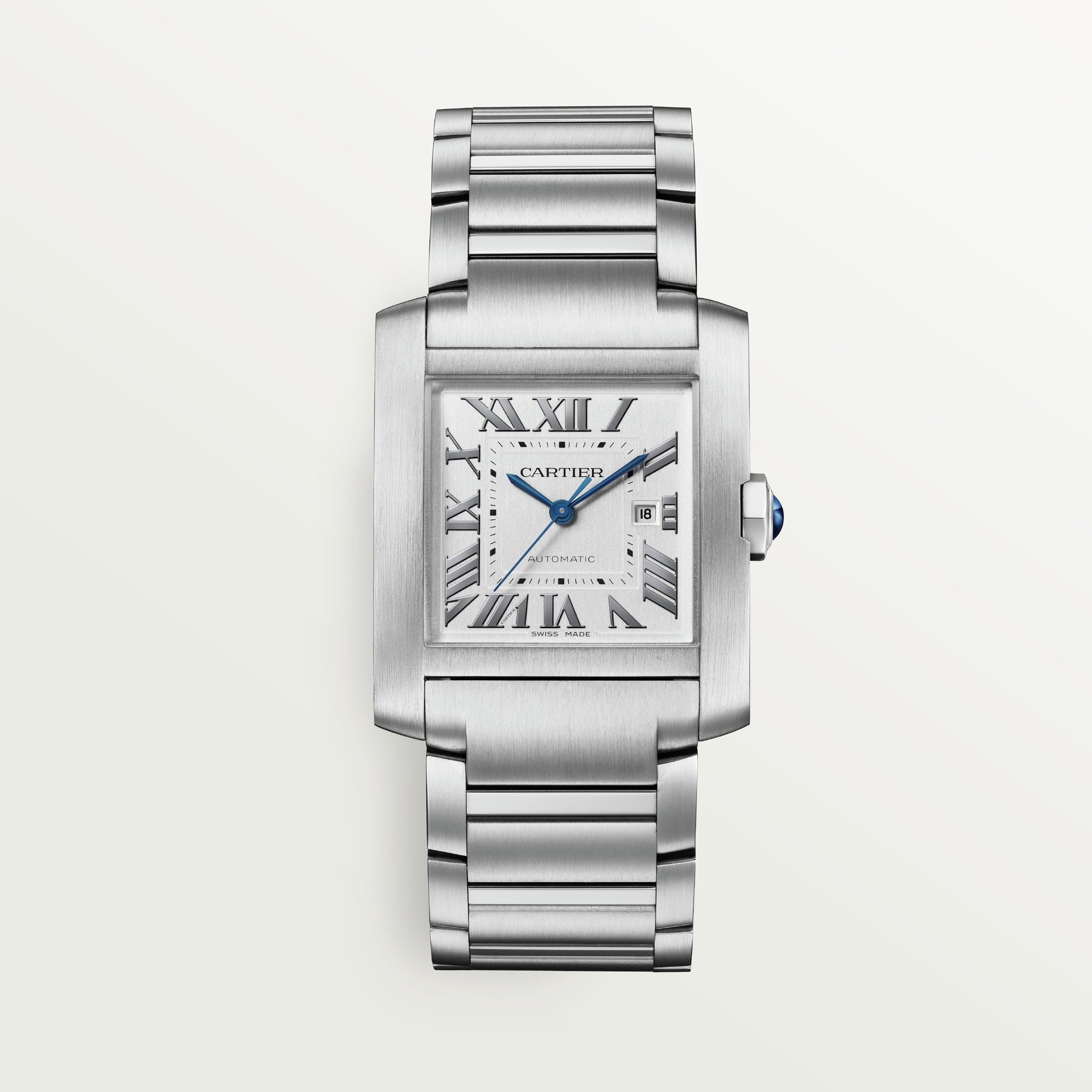Cartier Tank Française Large 36.7 mm x 30.5 mm Silver Dial Steel Bracelet WSTA0067 - WATCHXNYC
