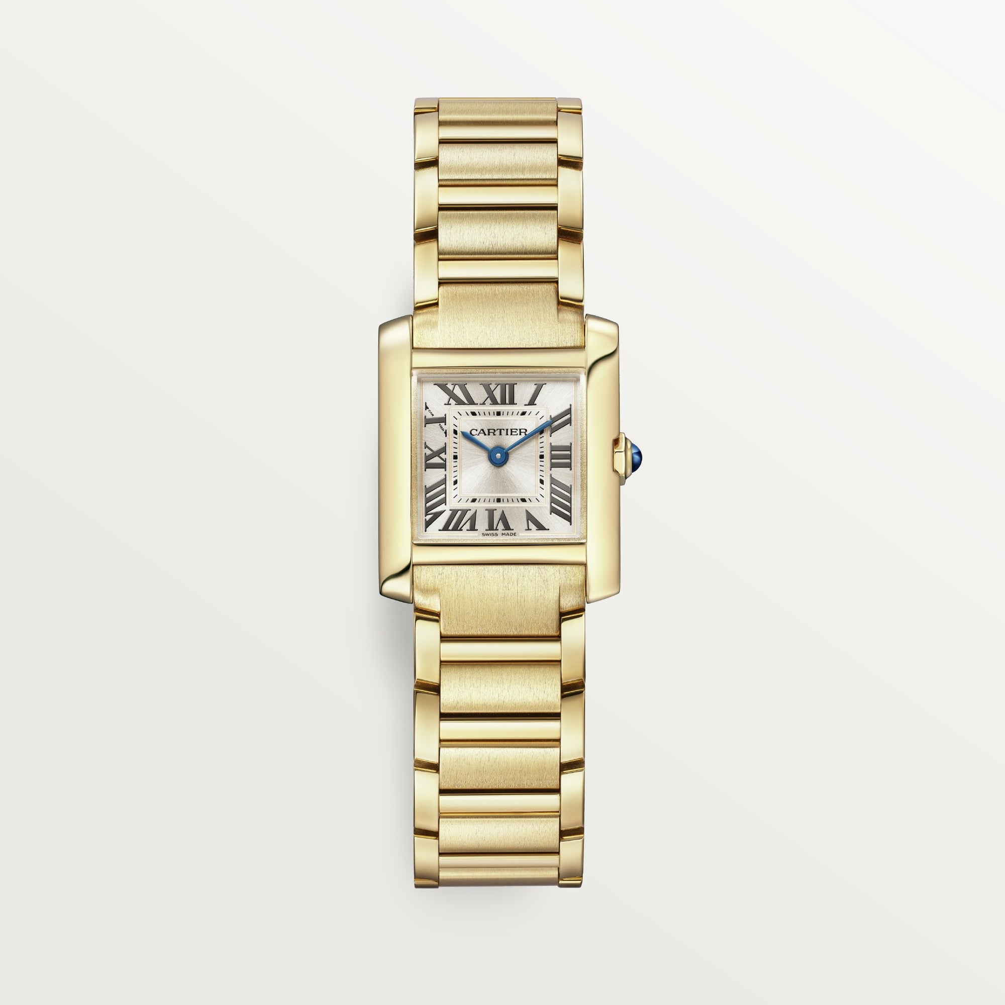 Cartier Tank Française Small 18k Yellow Gold Golden Sunray Dial Bracelet WGTA0114 - WATCHXNYC
