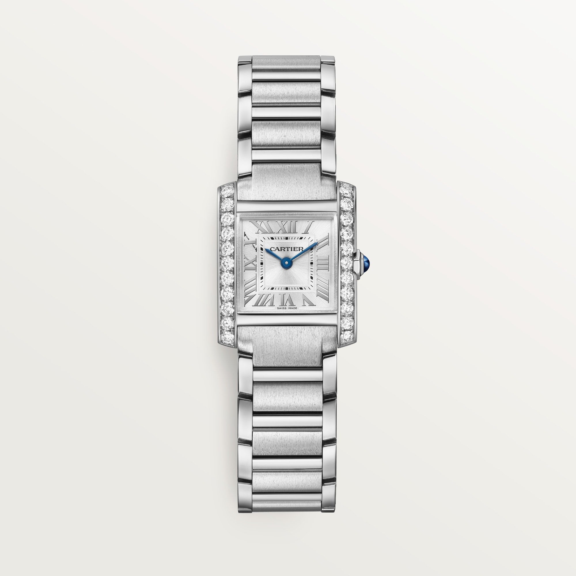 Cartier Tank Française Small Steel Silver Dial Bracelet W4TA0020 - WATCHXNYC