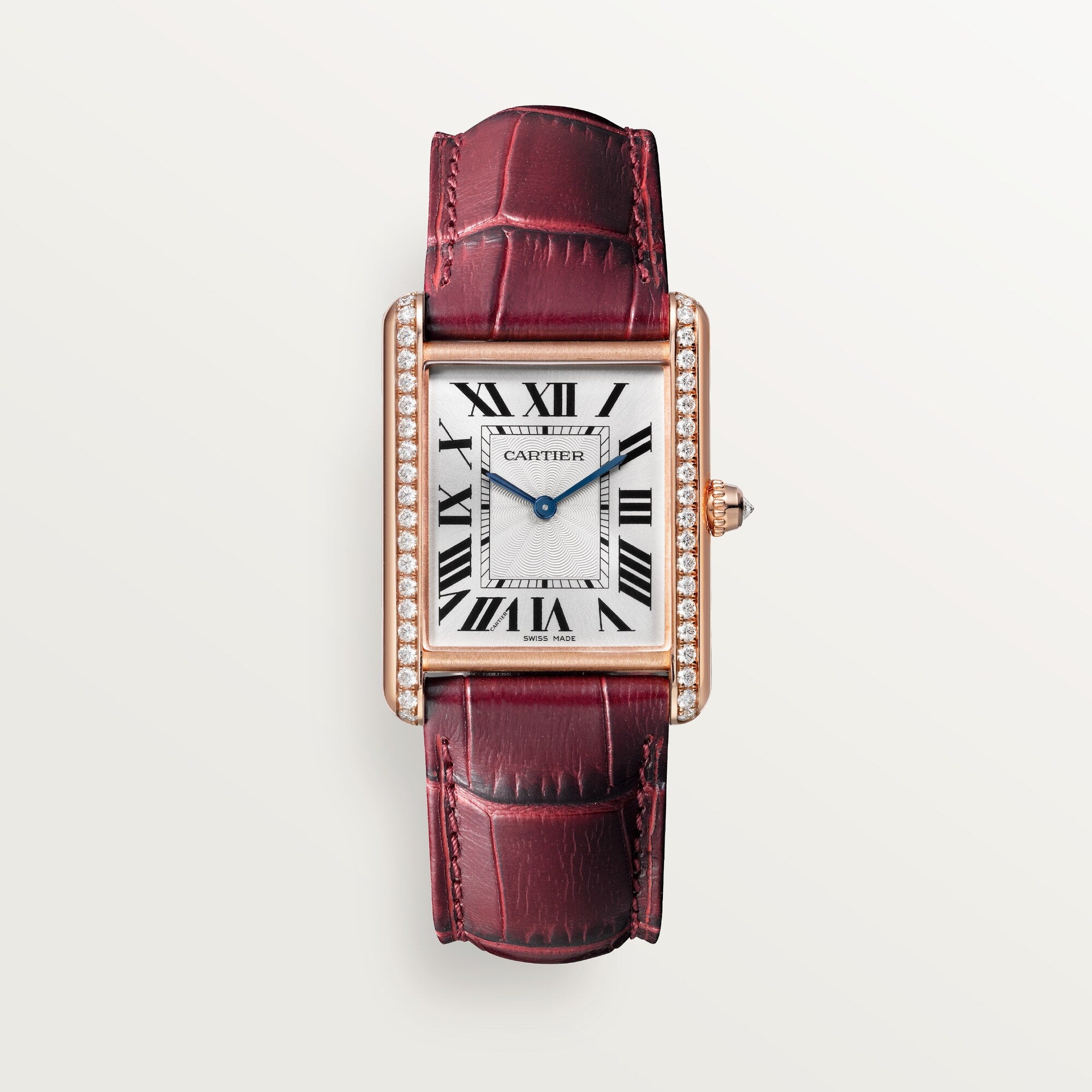 Cartier Tank Louis Large Rose Gold Silver Dial  Leather Strap WJTA0038 - WATCHXNYC