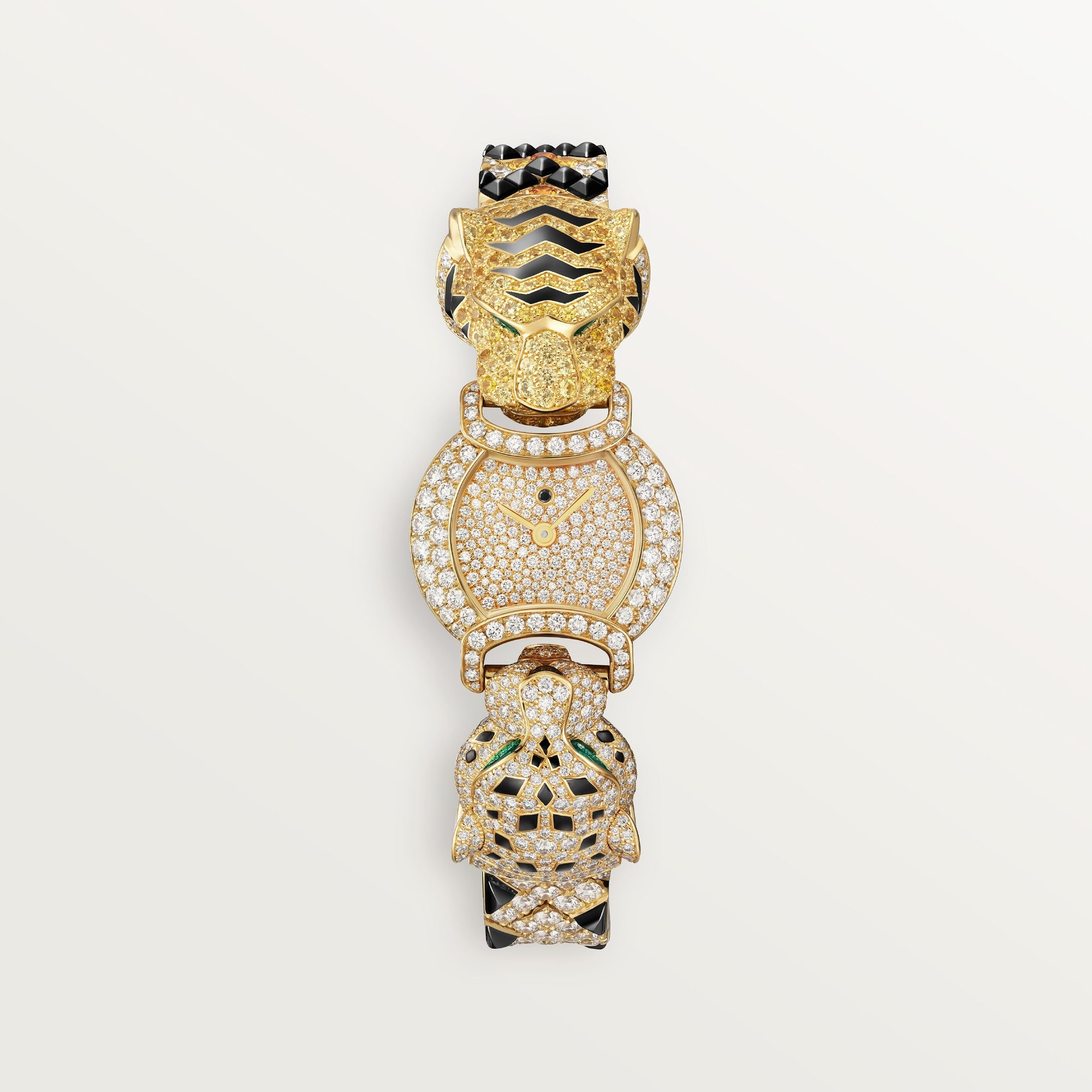 Cartier Tiger Motif 22.2 mm 18k Yellow Gold Diamond Paved Bracelet HPI01453 - WATCHXNYC