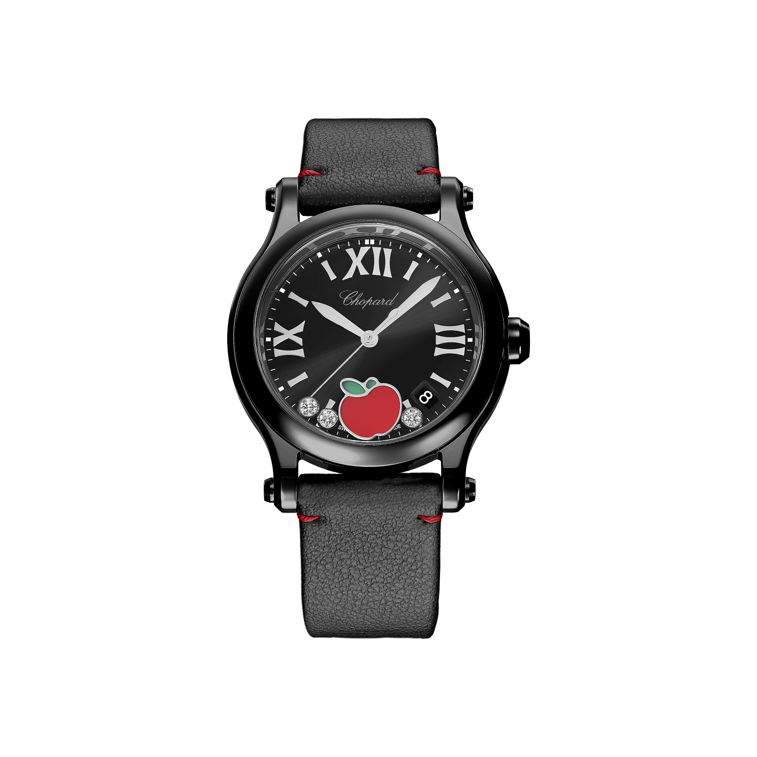 Chopard Happy Sport Fifth Avenue Edition 36 mm Black Dial with Diamonds Stainless Steel Strap 278582-3007 - WATCHXNYC