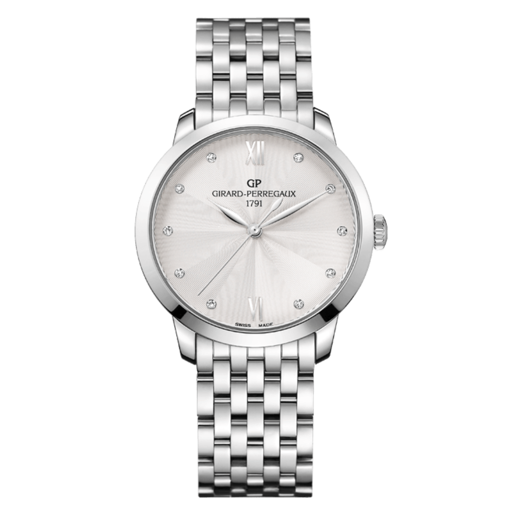 Girard-Perregaux 1966 36 mm  Silver Dial with Diamonds Stainless Steel Bracelet 49523-11-171-11A - WATCHXNYC