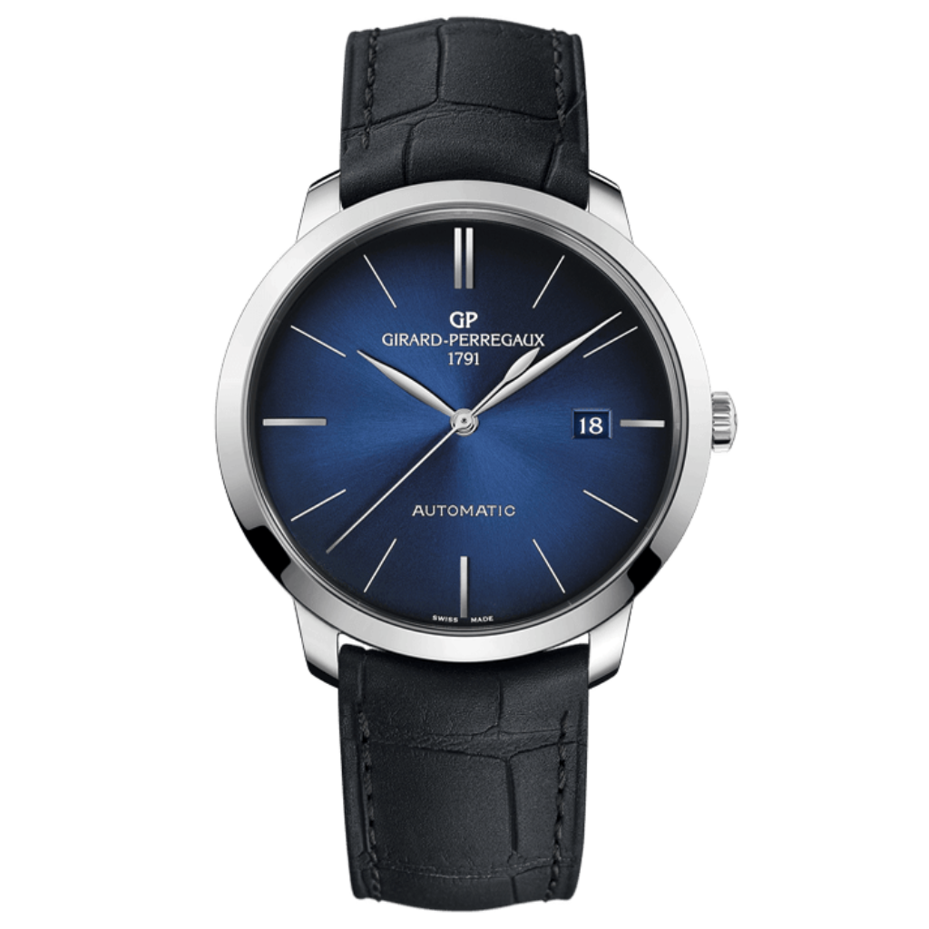 Girard-Perregaux 1966 40 mm Blue Dial Stainless Steel   Leather Strap 49555-11-434-BH6A - WATCHXNYC