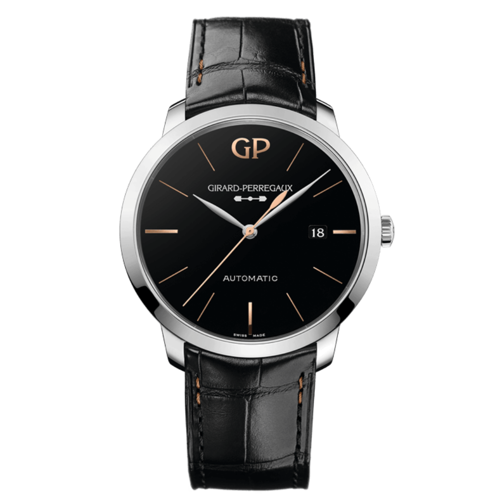 Girard-Perregaux 1966 40 mm Infinity Edition 40 mm Onyx Dial Stainless Steel   Leather Strap 49555-11-632-BB60 - WATCHXNYC