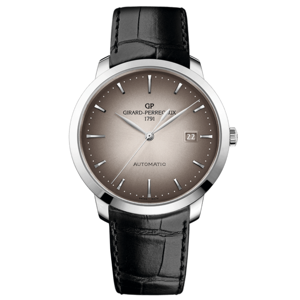 Girard-Perregaux 1966 40 mm Smoky Gray Dial Stainless Steel   Leather Strap 49555-11-231-BB60 - WATCHXNYC