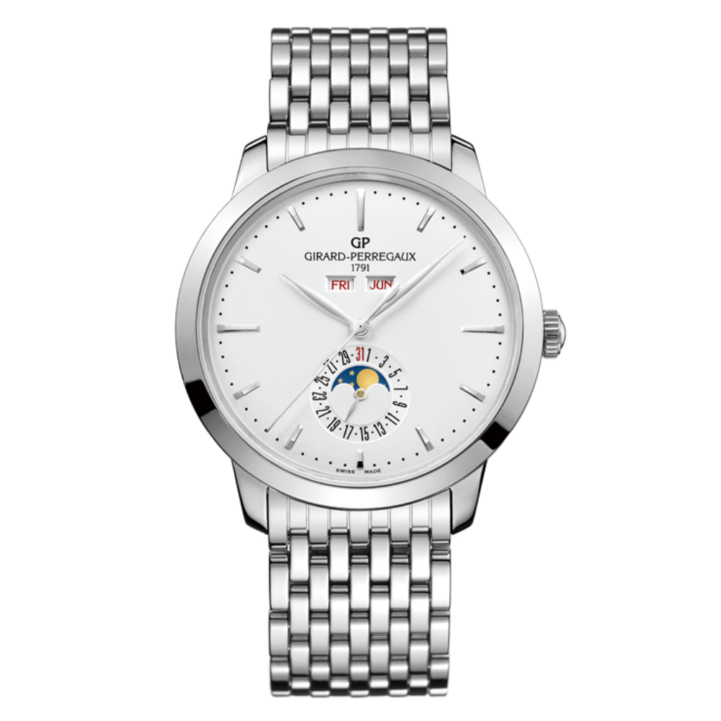 Girard-Perregaux 1966 Full Calendar 40 mm Silver Dial Stainless Steel Bracelet 49535-11-131-11A - WATCHXNYC