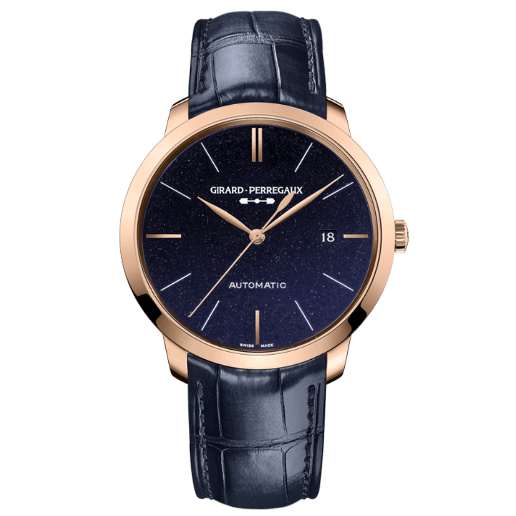 Girard-Perregaux 1966 Orion 40 mm Blue Dial 18K Pink Gold   Leather Strap 49555-52-431-BB4A - WATCHXNYC