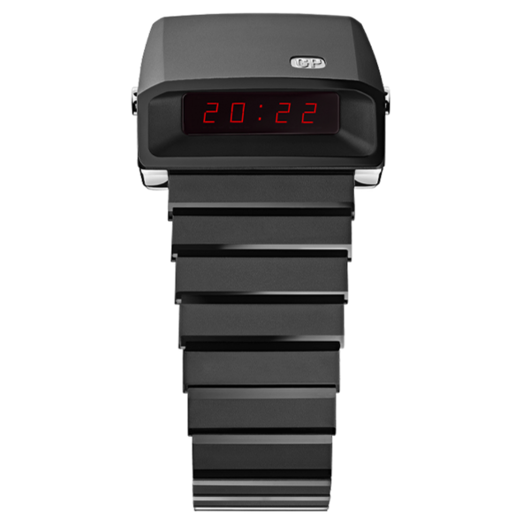 Girard-Perregaux Casquette 2.0 42.40 x 33.60 mm Tubular LED Display Dial Black Ceramic and Titanium Rubber Strap 39800-32-001-32A - WATCHXNYC