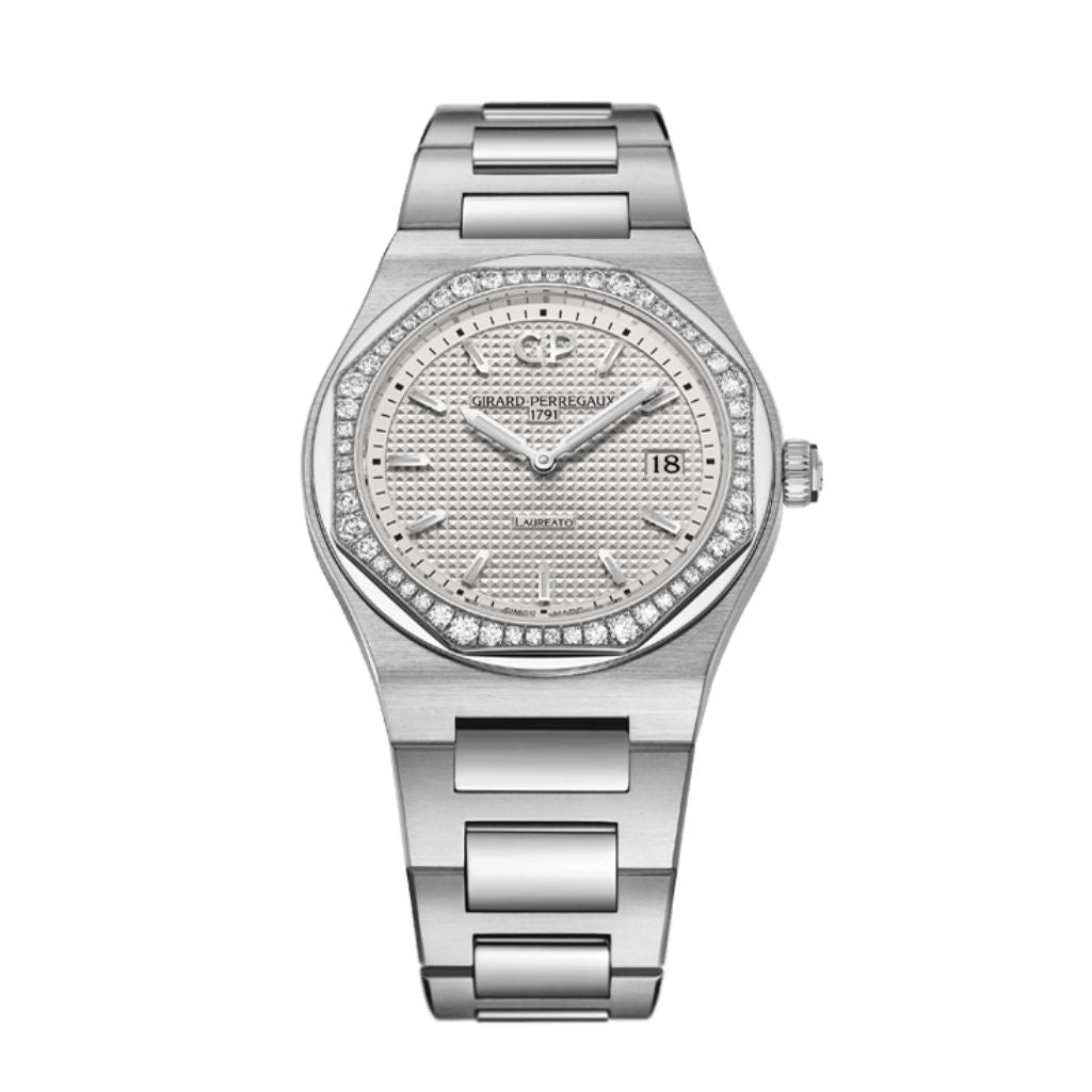 Girard-Perregaux Laureato 34 mm Silver Dial with Diamonds Stainless Steel Bracelet 80189D11A131-11A - WATCHXNYC