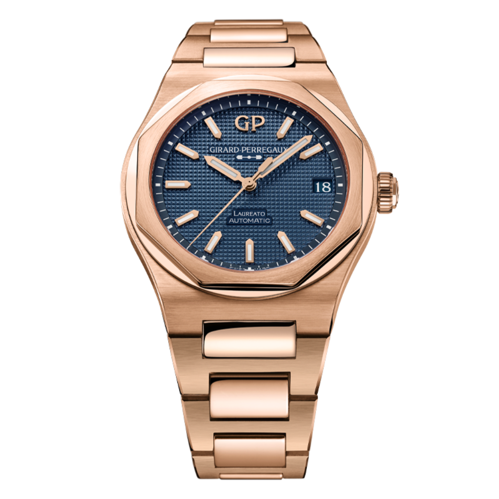 Girard-Perregaux Laureato 42 mm Blue Dial 18K Pink Gold Bracelet 81010-52-436-52A - WATCHXNYC