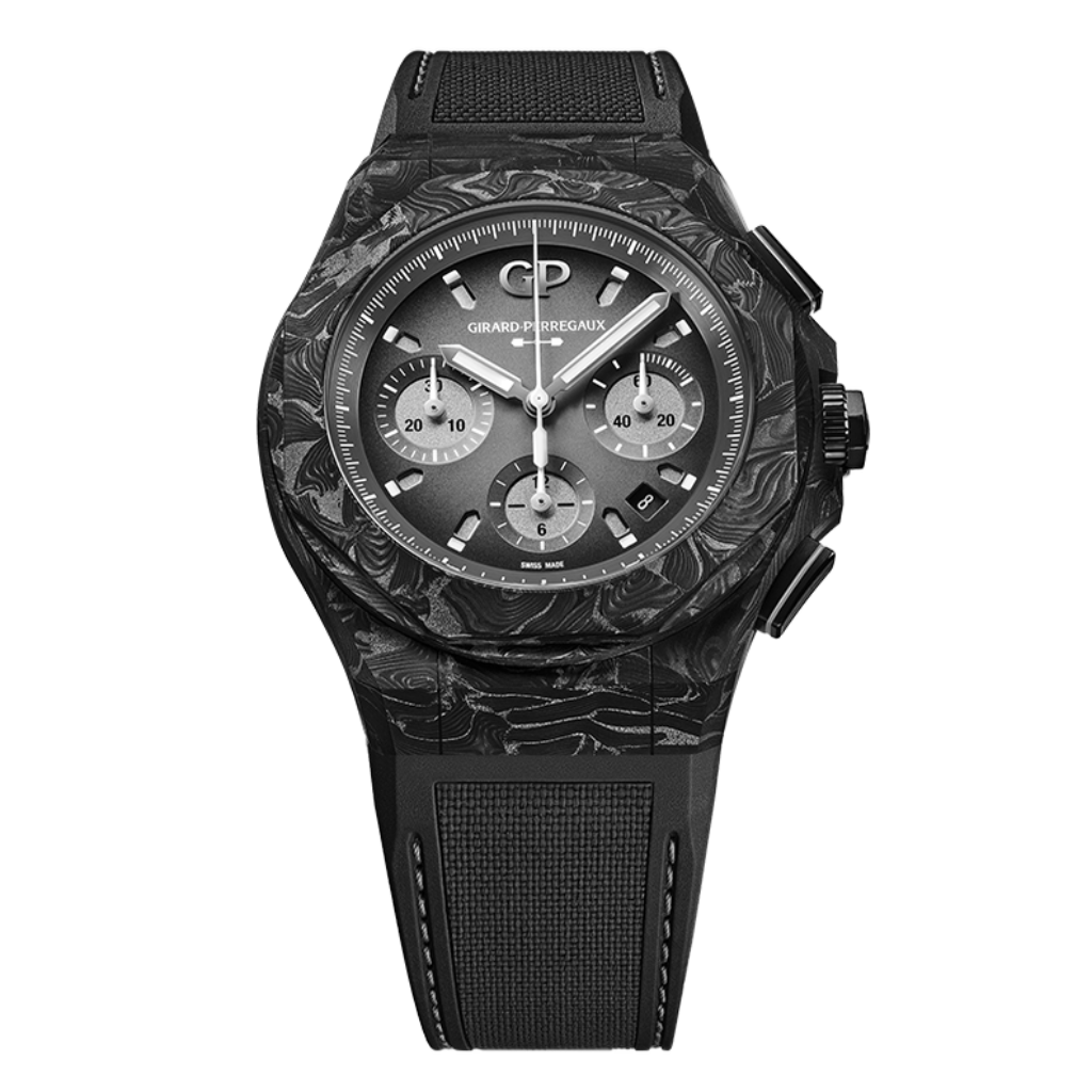 Girard-Perregaux Laureato Absolute 8Tech 44 mm Gradient Grey Dial Carbon/Titanium Composite Rubber Strap 81060-41-3222-1CX - WATCHXNYC