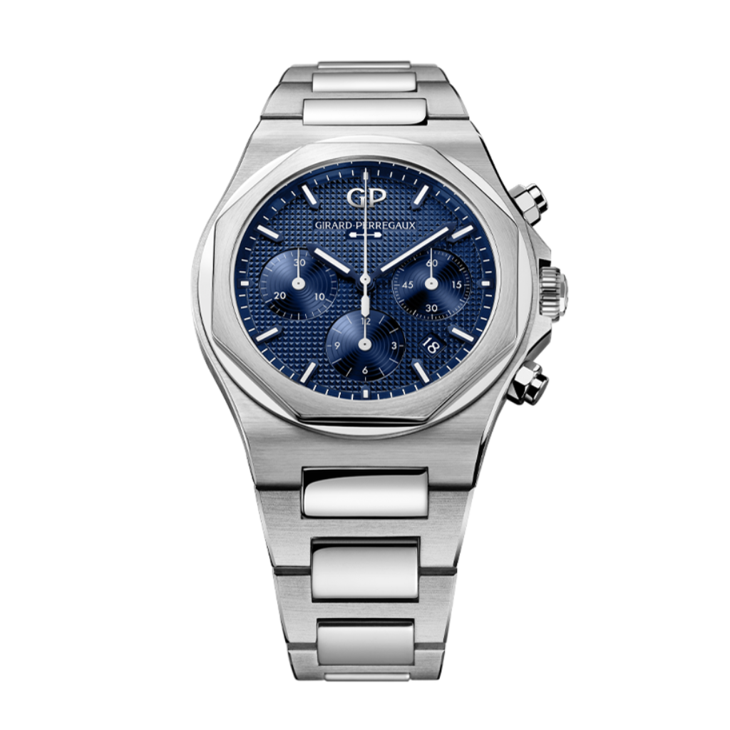Girard-Perregaux Laureato Chronograph 42 mm Blue Dial Stainless Steel Bracelet 81020-11-431-11A - WATCHXNYC