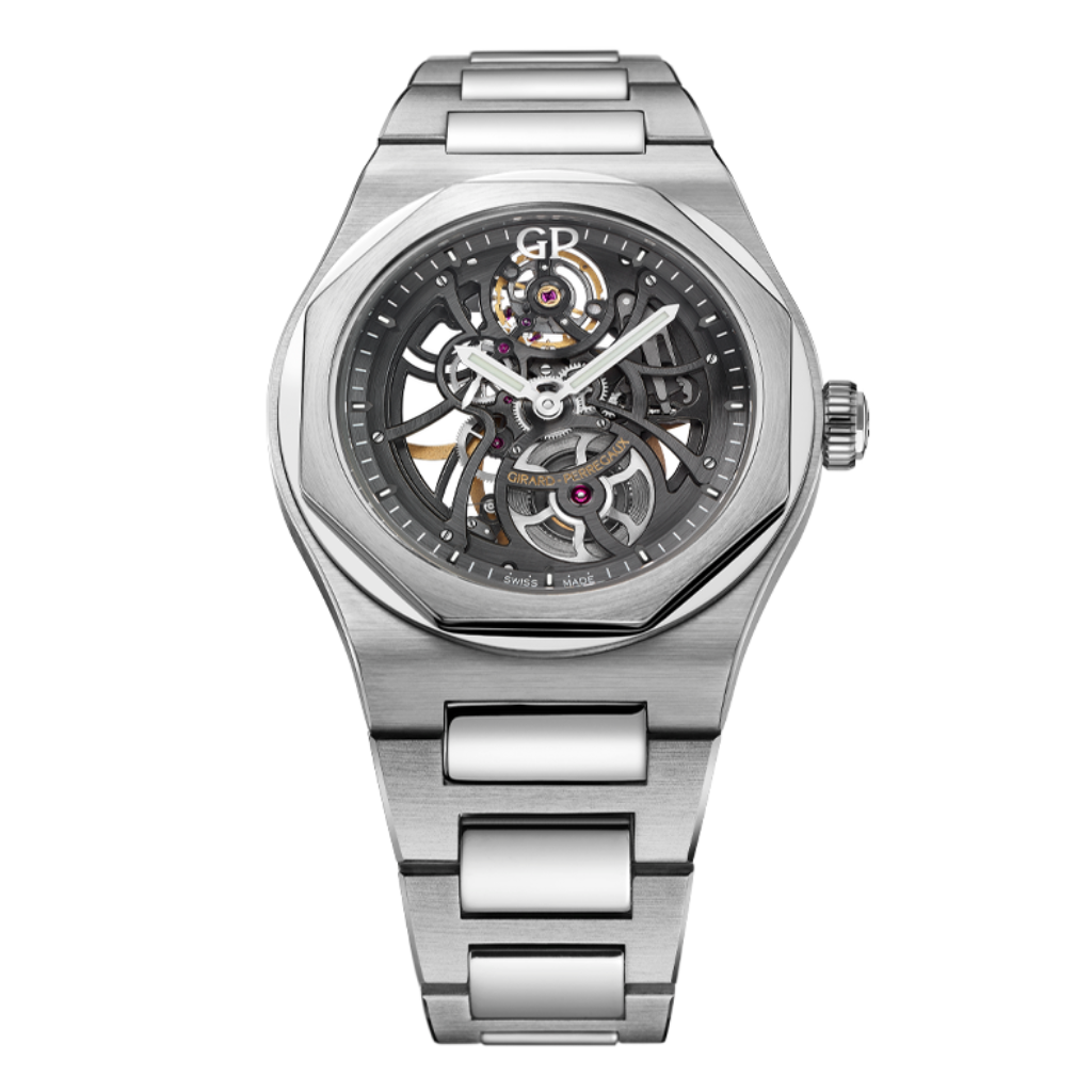 Girard-Perregaux Laureato Skeleton 42 mm Transparent Dial 18k White Gold Bracelet 81015-53-3240-1GM - WATCHXNYC