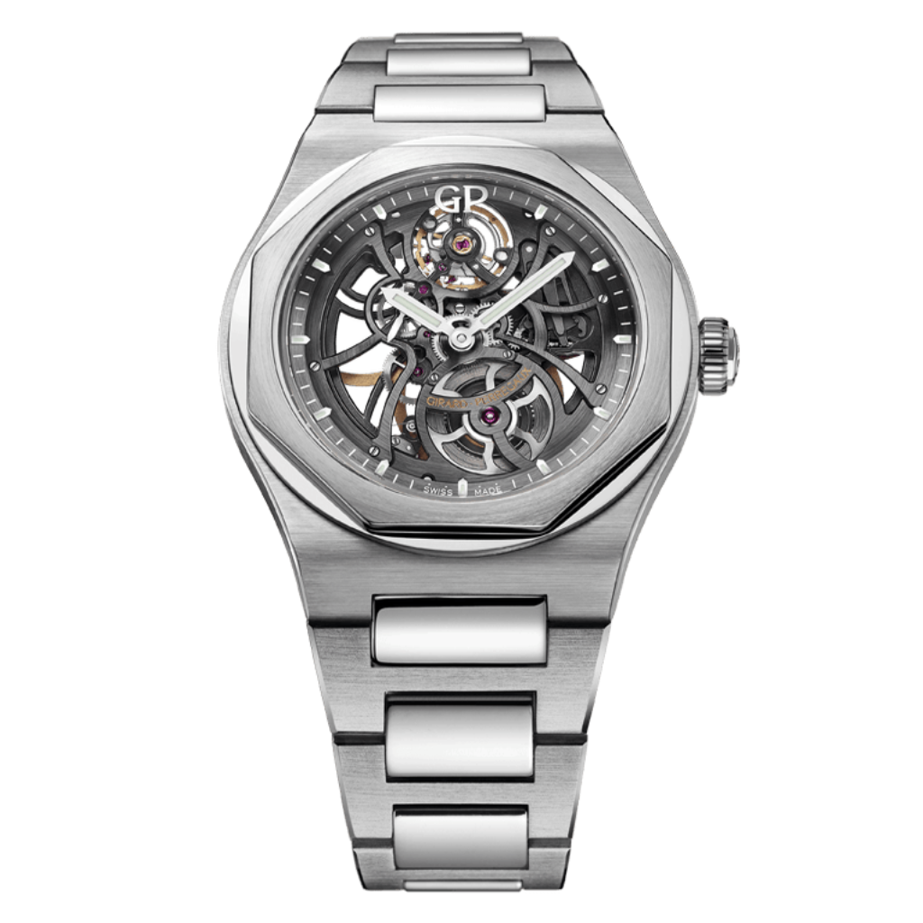 Girard-Perregaux Laureato Skeleton 42 mm Transparent Dial Stainless Steel Bracelet 81015-11-001-11A - WATCHXNYC
