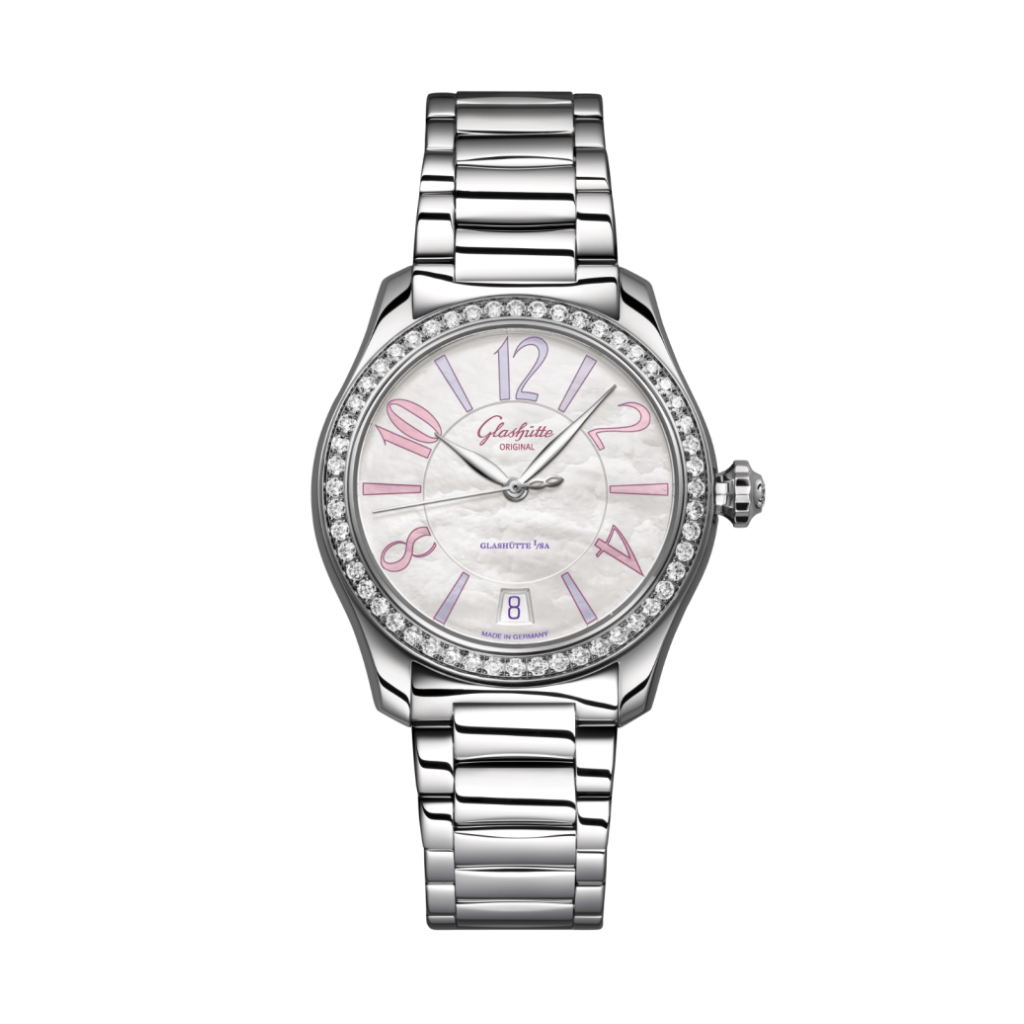 Glashuette Original Lady Serenade 36 mm Mother-Of-Pear White Dial Stainless Steel Stainless Steel 1-39-22-22-22-70 - WATCHXNYC
