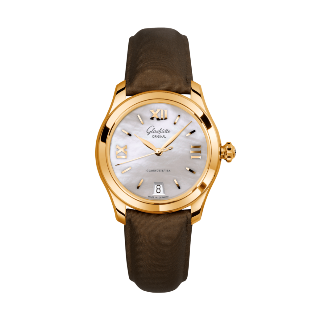 Glashuette Original Lady Serenade 36 mm Mother-Of-Pearl Silver Dial 18k Rose Gold   Strap 1-39-22-09-01-04 - WATCHXNYC