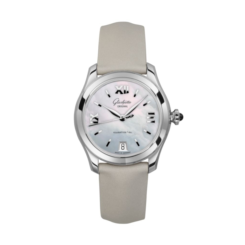 Glashuette Original Lady Serenade 36 mm Mother-Of-Pearl Silver Dial Stainless Steel   Strap 1-39-22-08-02-04 - WATCHXNYC