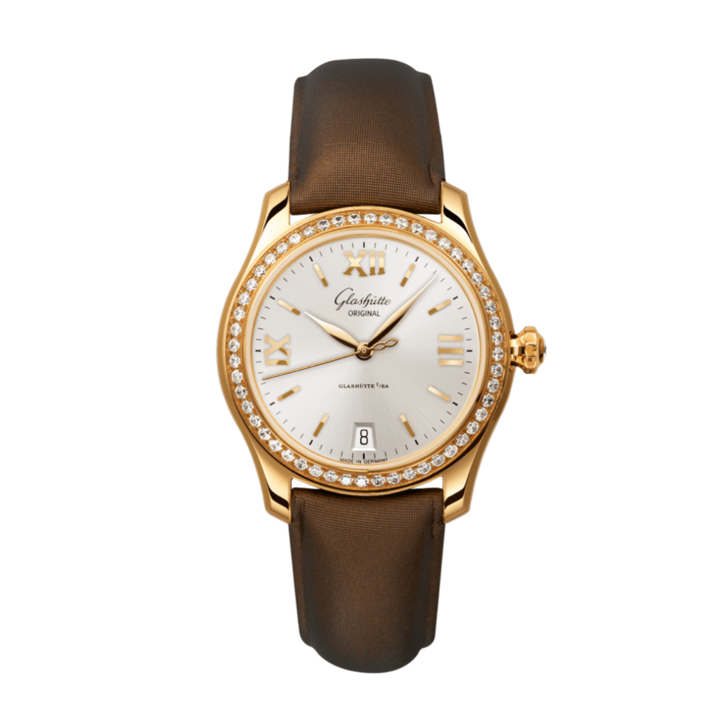 Glashuette Original Lady Serenade 36 mm Silver Galvanized Dial 18k Rose Gold   Strap 1-39-22-04-11-04 - WATCHXNYC