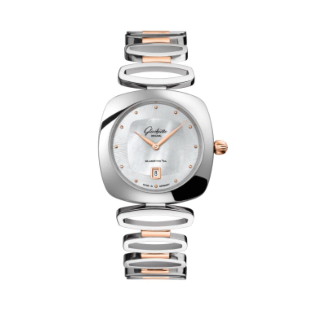 Glashuette Original Pavonina 31 mm Mother-Of-Pearl White Dial Bicolor Bicolor 1-03-02-04-16-14 - WATCHXNYC