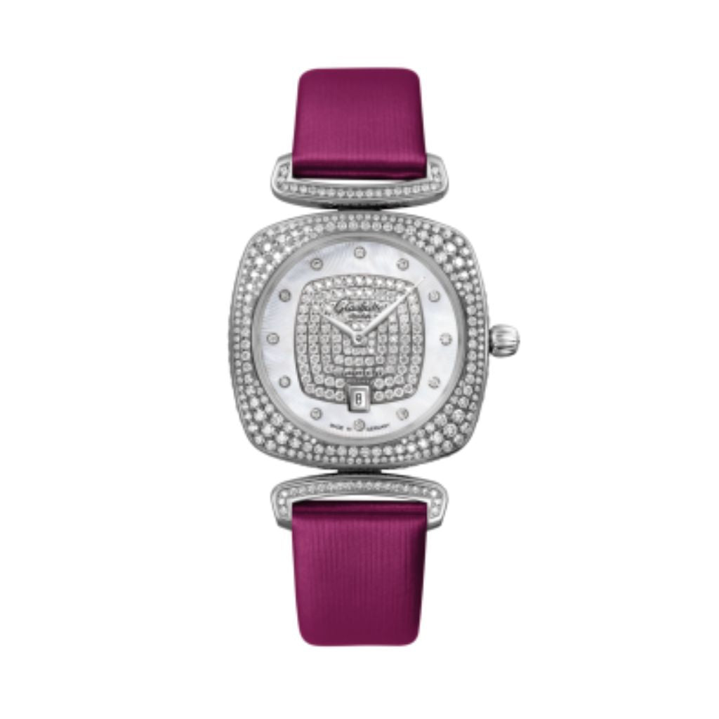 Glashuette Original Pavonina 31 mm Mother-Of-Pearl White Dial White Gold Synthetic 1-03-01-05-34-30 - WATCHXNYC