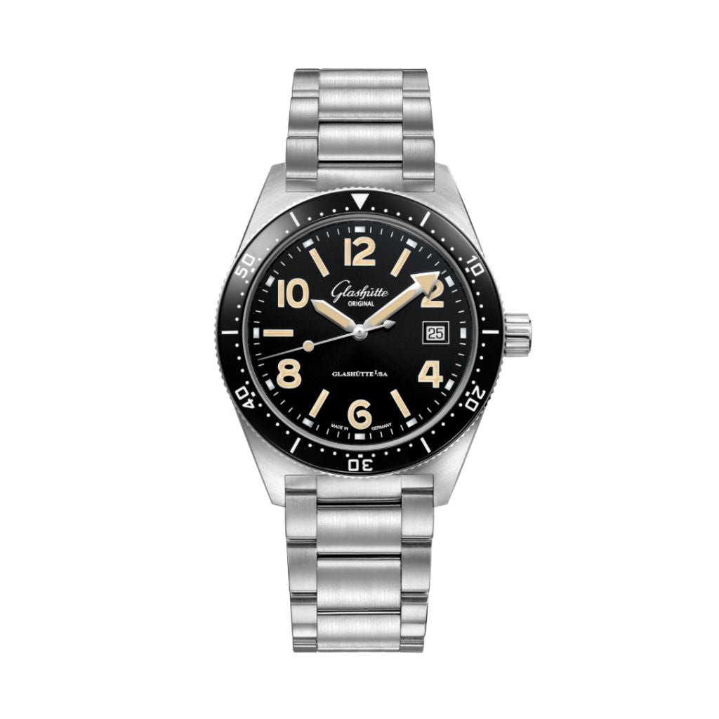 Glashuette Original SeaQ 39.50 mm Black Dial Stainless Steel Metal Bracelet 1-39-11-06-80-70 - WATCHXNYC