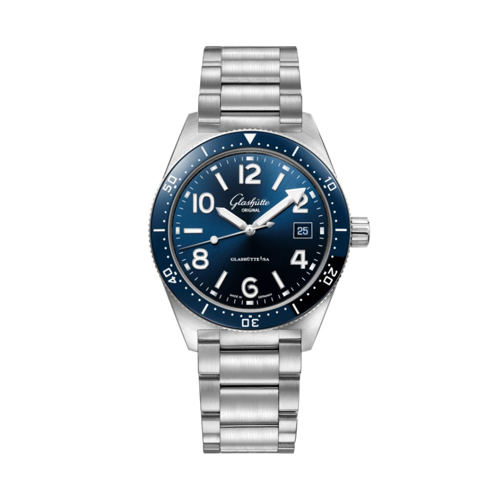 Glashuette Original SeaQ 39.50 mm Blue Dial Stainless Steel Metal Bracelet 1-39-11-09-81-70 - WATCHXNYC