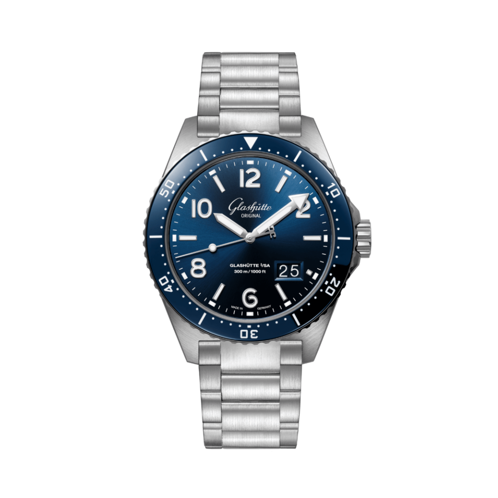 Glashuette Original SeaQ Panorama Date 43.20 mm Blue Dial Stainless Steel Metal Bracelet 1-36-13-02-81-70 - WATCHXNYC