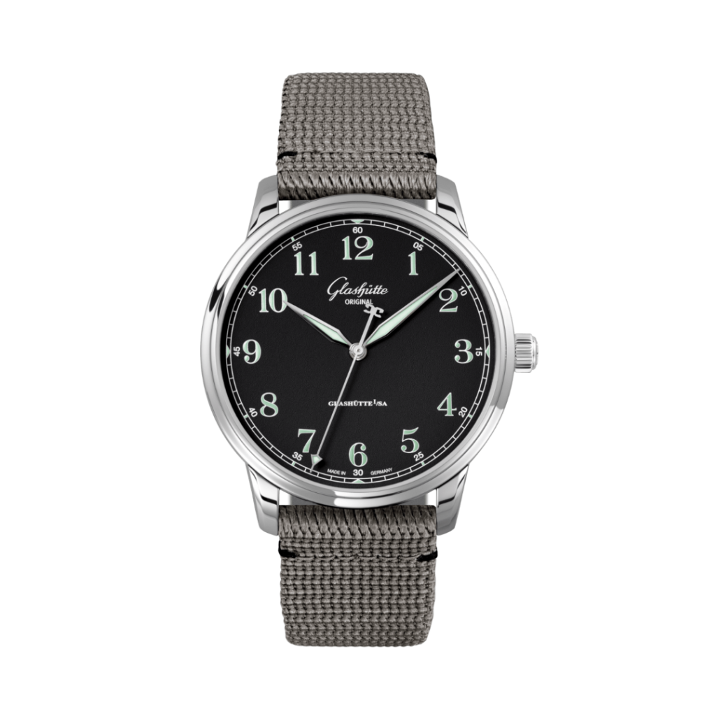 Glashuette Original Senator Excellence 40 mm Black Dial Stainless Steel Synthetic Strap, Grey 1-36-01-03-02-66 - WATCHXNYC