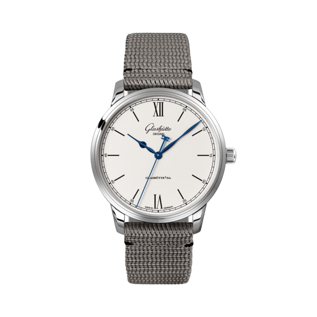 Glashuette Original Senator Excellence 40 mm White Dial Stainless Steel Synthetic Strap, Grey 1-36-01-01-02-66 - WATCHXNYC