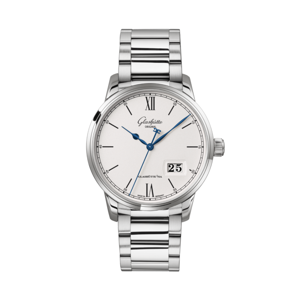 Glashuette Original Senator Excellence Panorama Date 40 mm White Dial Stainless Steel Metal Bracelet 1-36-03-01-02-71 - WATCHXNYC