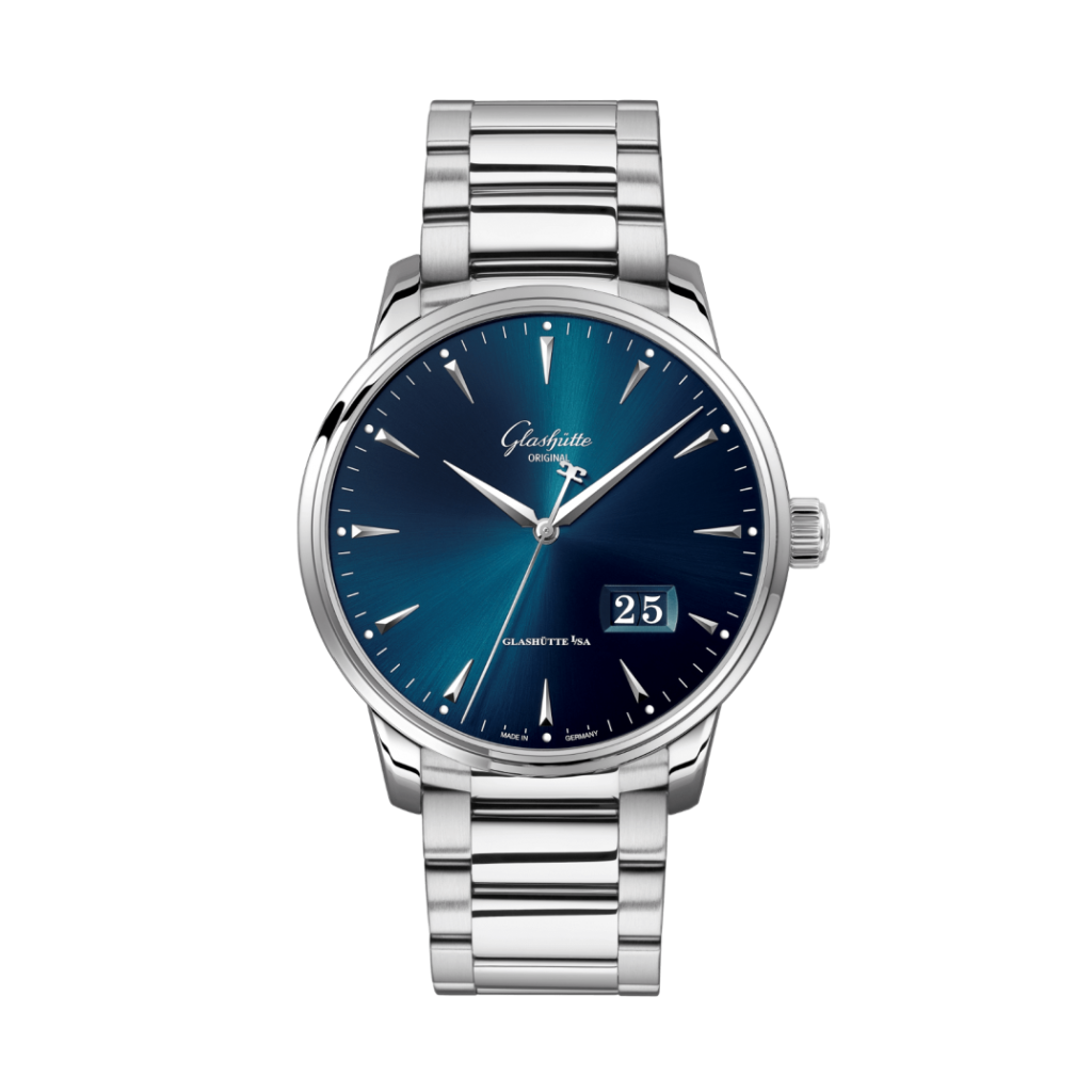 Glashuette Original Senator Excellence Panorama Date 42 mm Blue Dial Stainless Steel Metal Bracelet 1-36-03-04-02-71 - WATCHXNYC