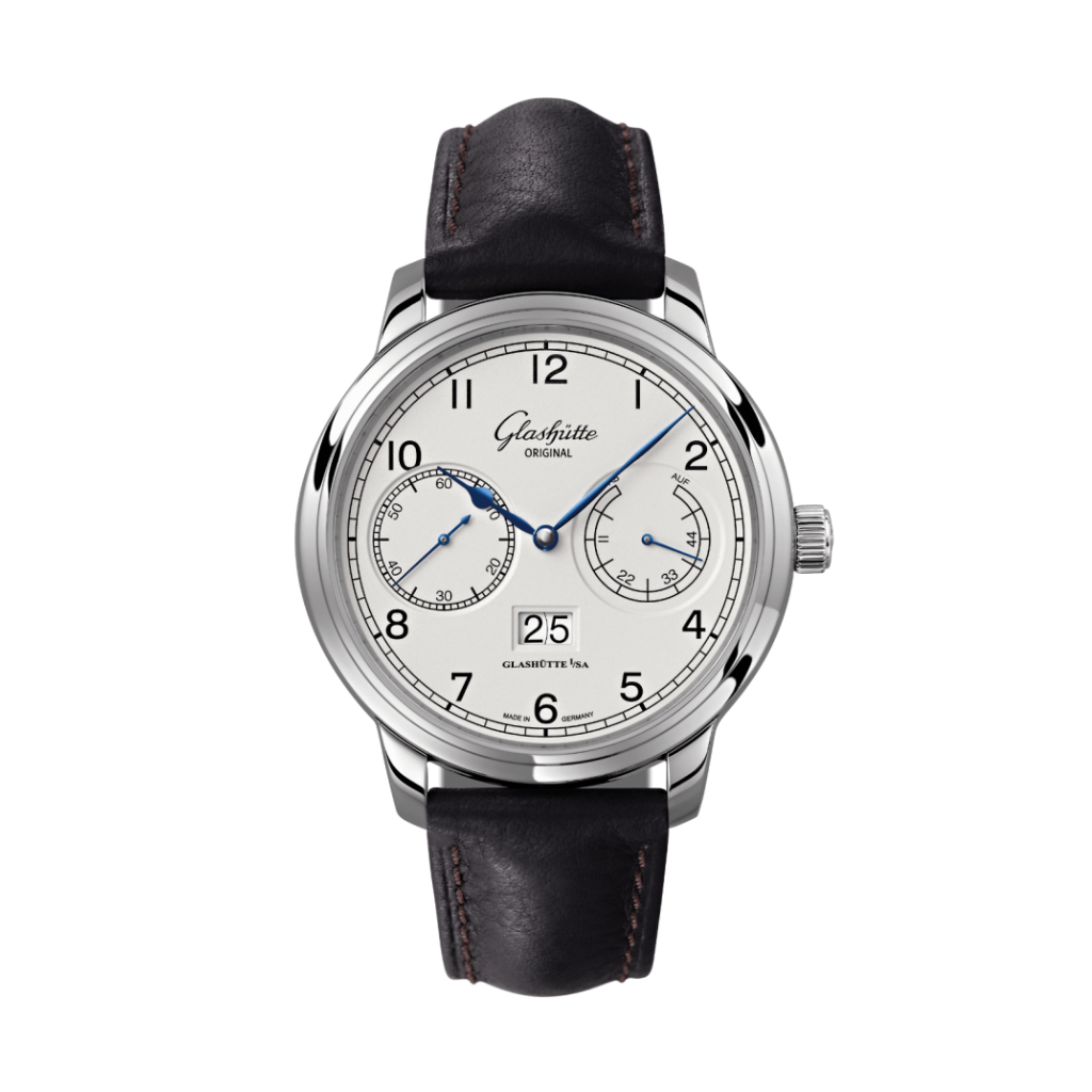 Glashuette Original Senator Observer 44 mm Silver Dial Stainless Steel   Strap, Black 100-14-05-02-05 - WATCHXNYC