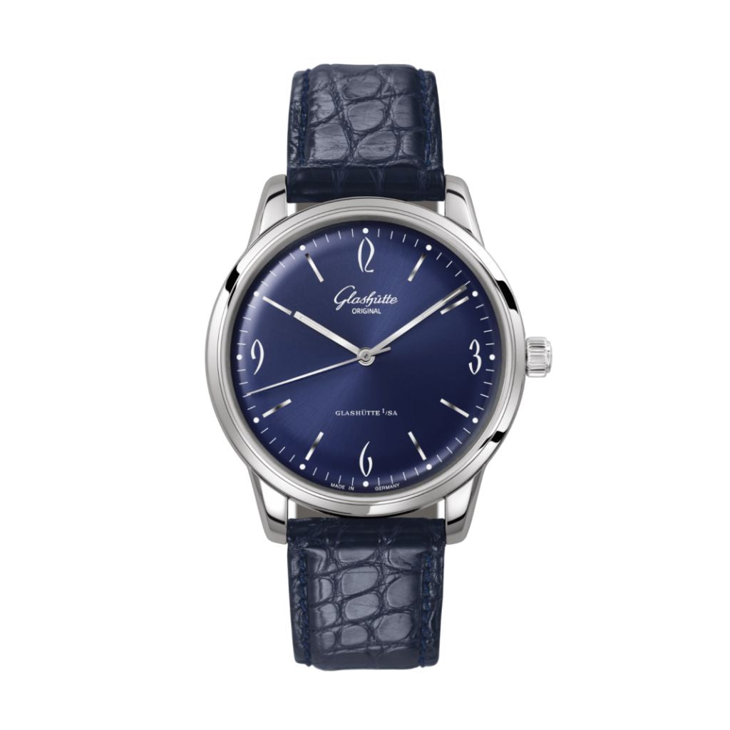 Glashuette Original Sixties 39 mm Blue Dial Stainless Steel Louisiana   Strap, Blue 1-39-52-06-02-04 - WATCHXNYC